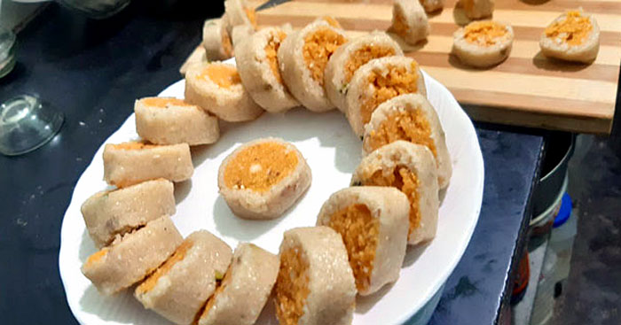 stuffed peanut roll | peanut roll recipe | peanut recipes | Indian dessert