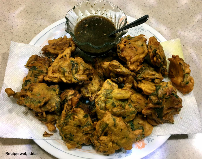 poi pakora | poi pakora recipe | Malabar spinach fritters