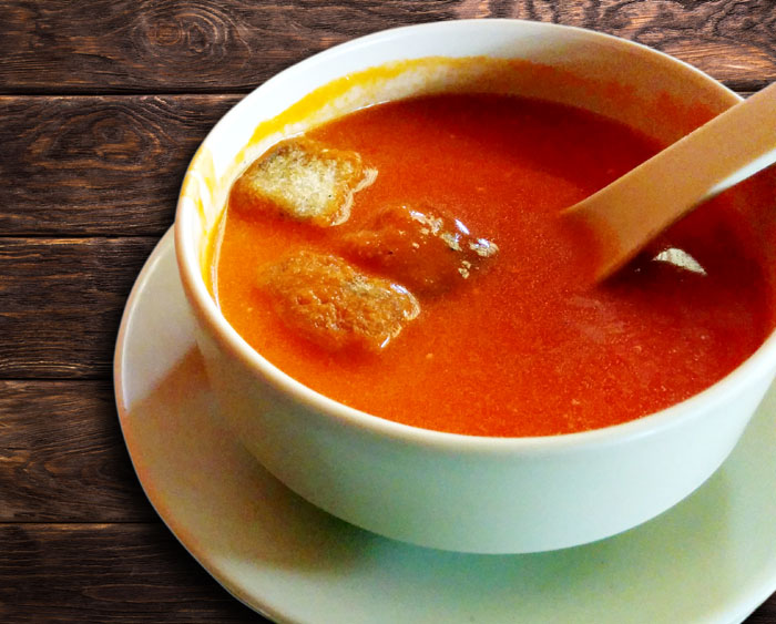 Homemade tomato soup with cream