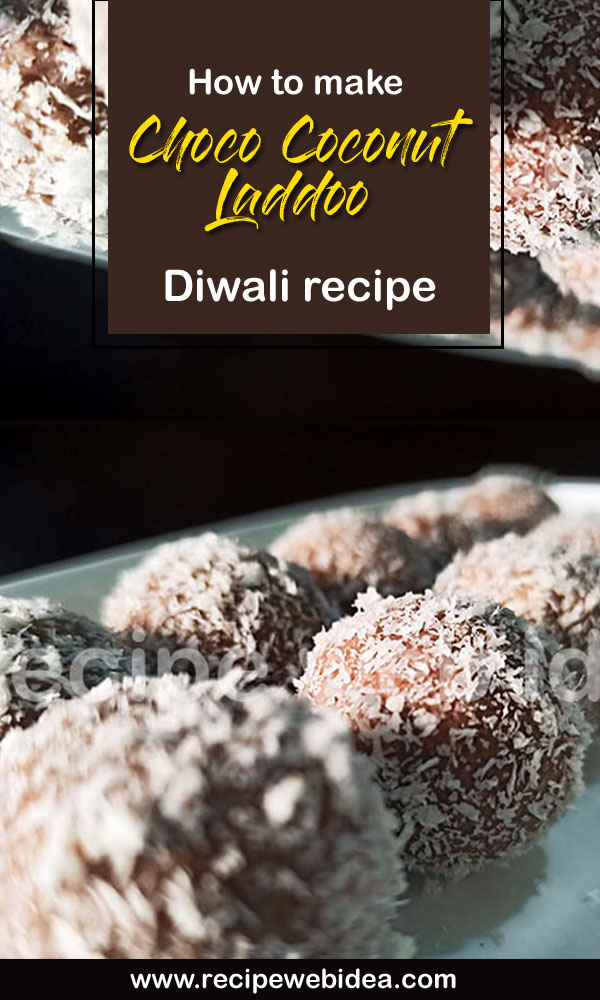 Choco Coconut Laddoo recipe | coconut ladoos | chocolate coconut ladoos