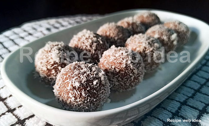 Choco Coconut Laddoos | Chocolate coconut ladoo recipe