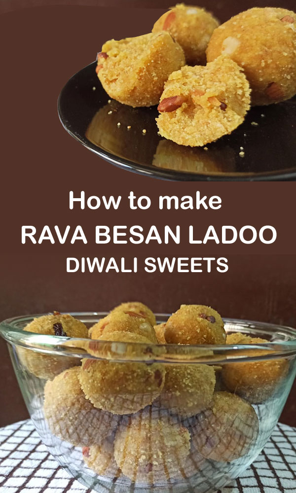 Rava besan ladoo | suji besan ladoo | Diwali sweets